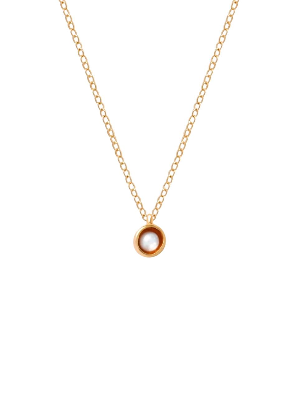 18K Pearl Tag Necklace