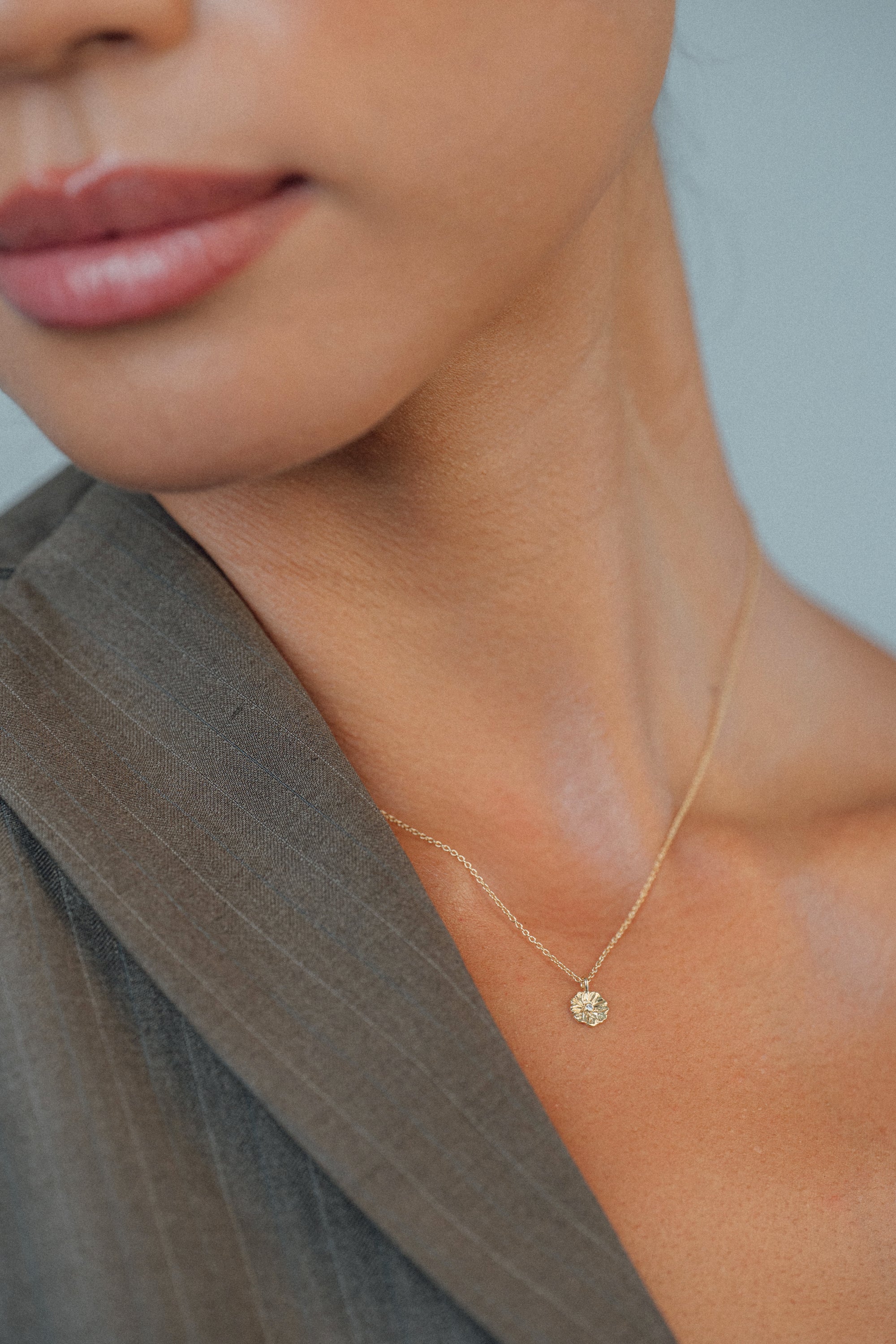 18K Lilypad Tag Necklace