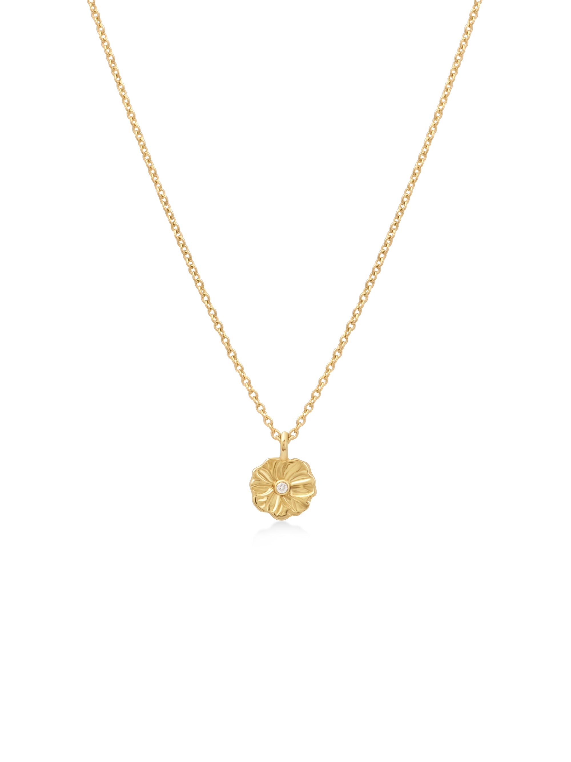 18K Lilypad Tag Necklace