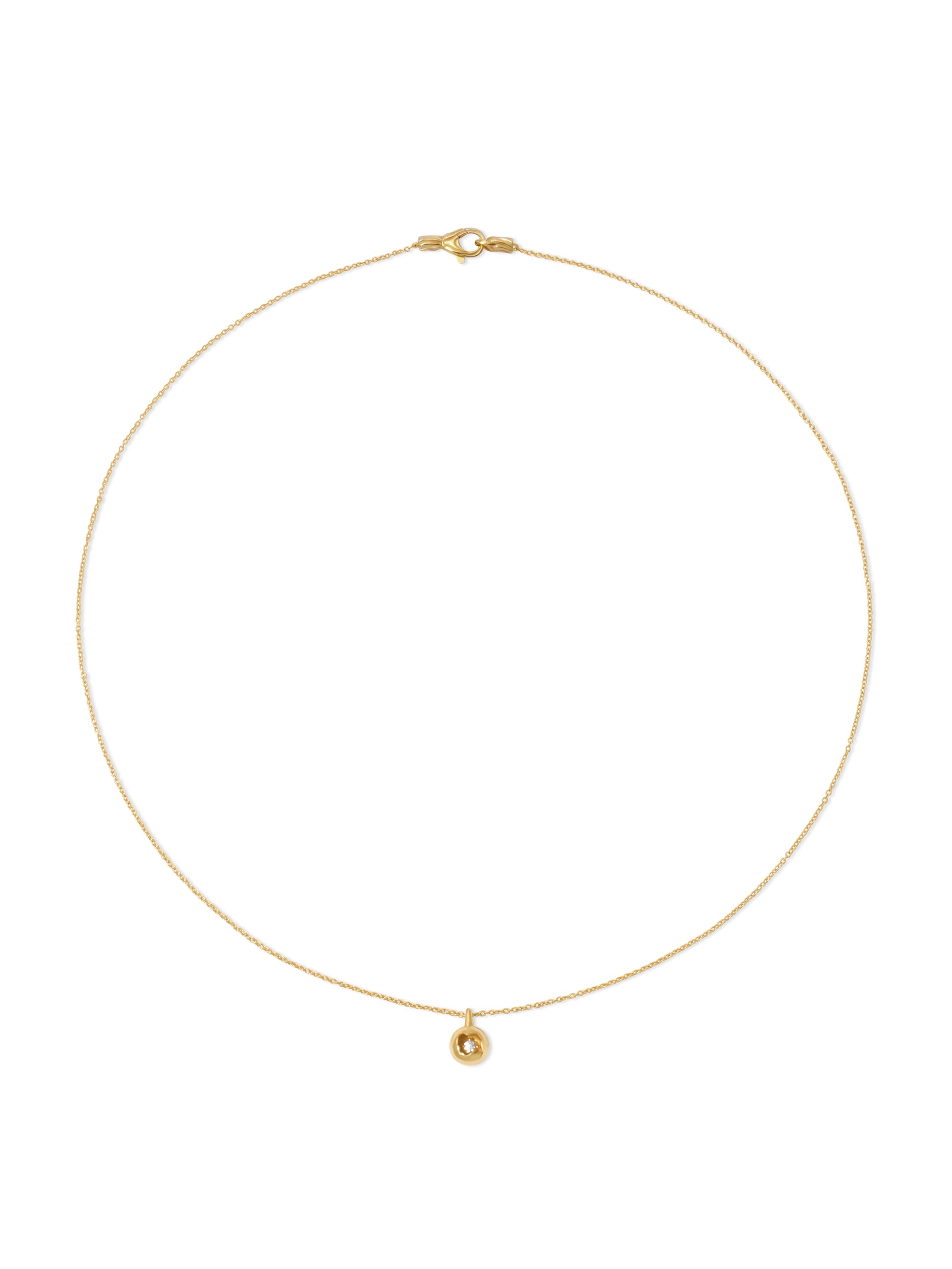 18K Diamond Dome Tag Necklace
