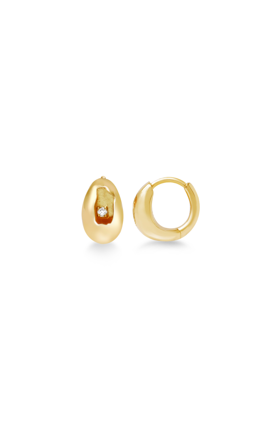 18K Diamond Huggies