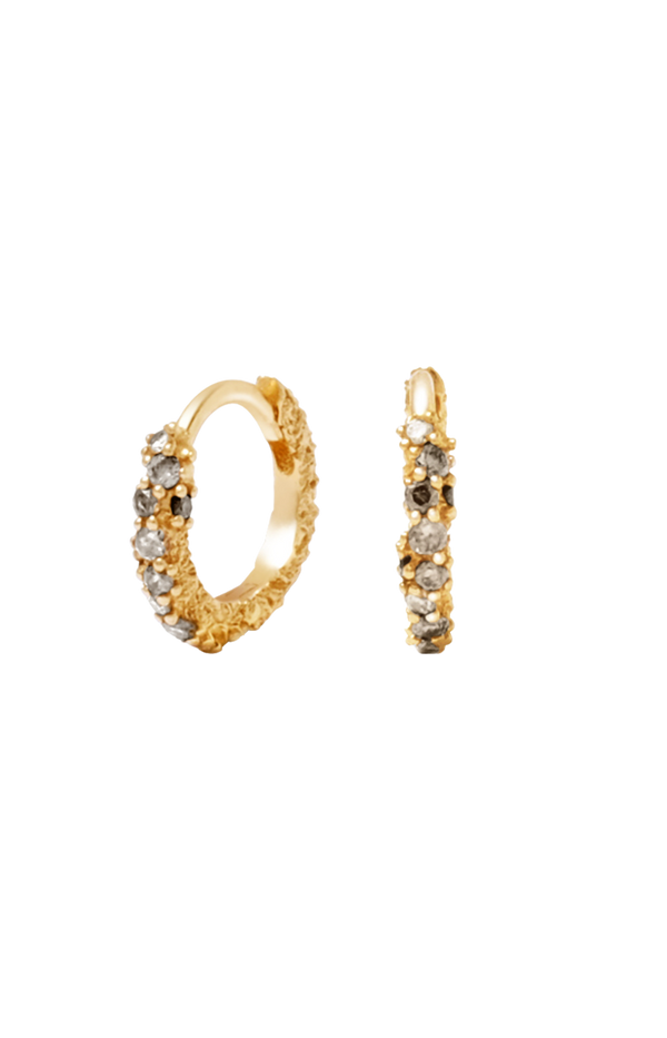 18K Pavé Small Hoops