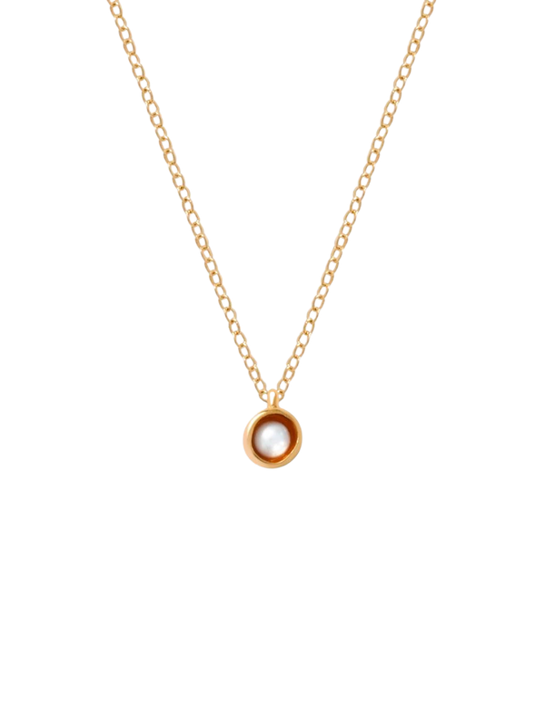18K Pearl Tag Necklace