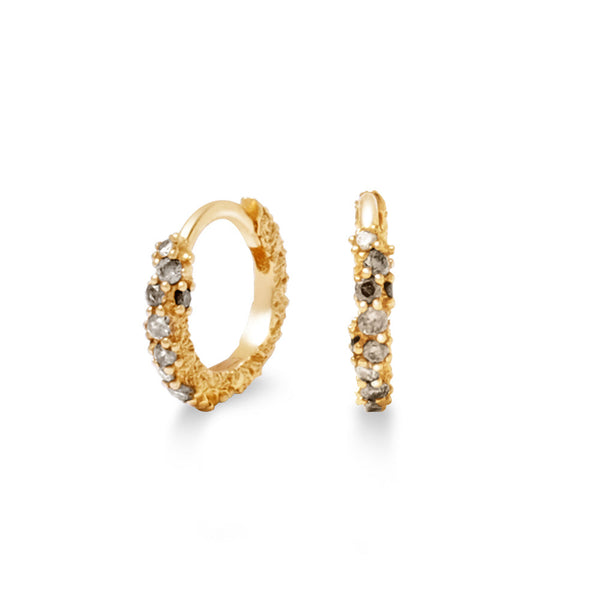 18K Pavé Small Hoops