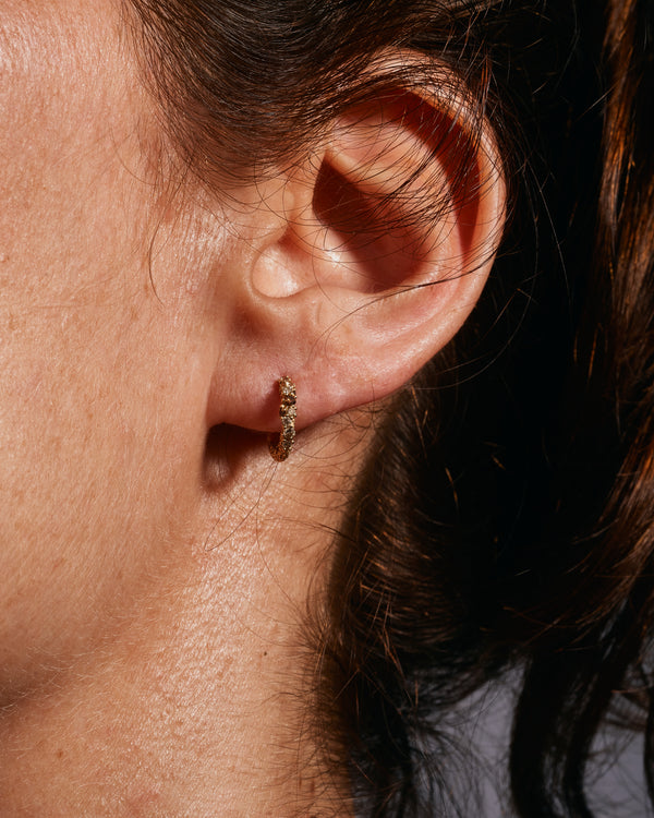 18K Pavé Small Hoops