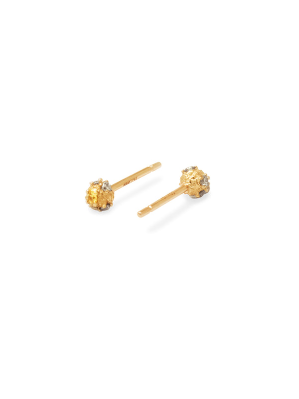 18K Pavé Small Dot Studs