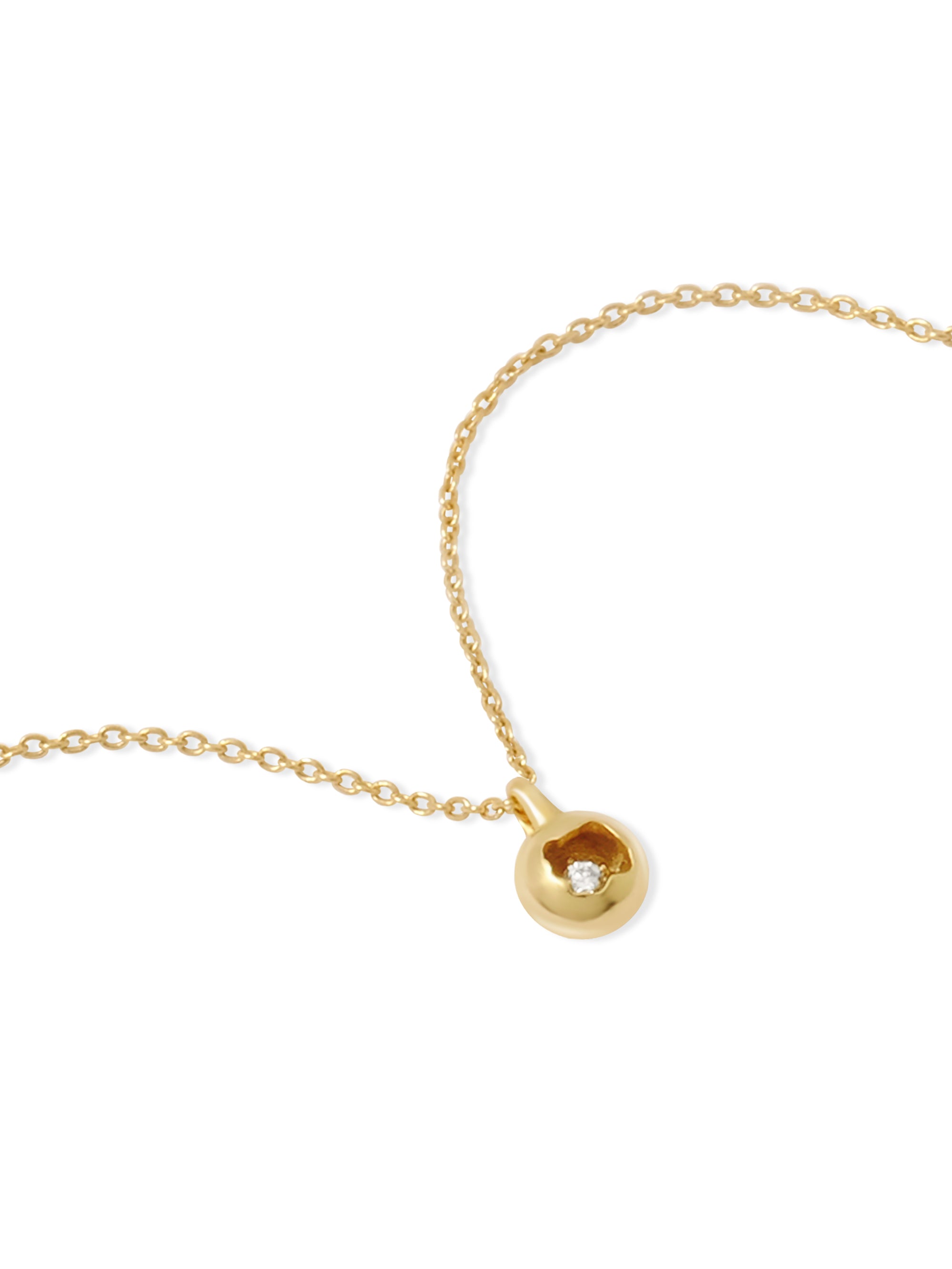 18K Diamond Dome Tag Necklace