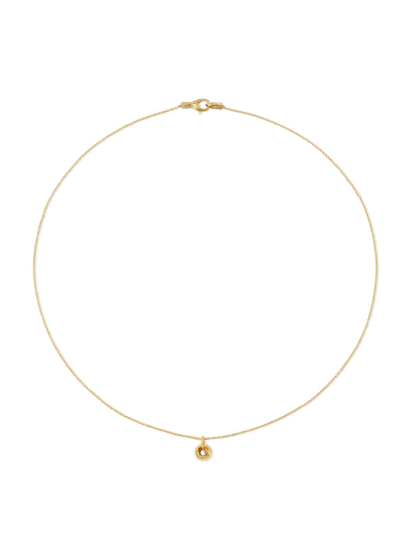 18K Diamond Dome Tag Necklace