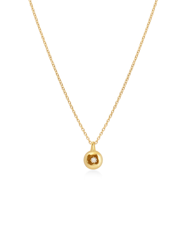 18K Diamond Dome Tag Necklace