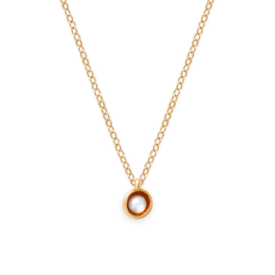18K Pearl Tag Necklace