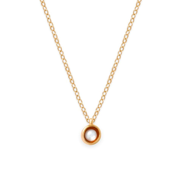 18K Pearl Tag Necklace