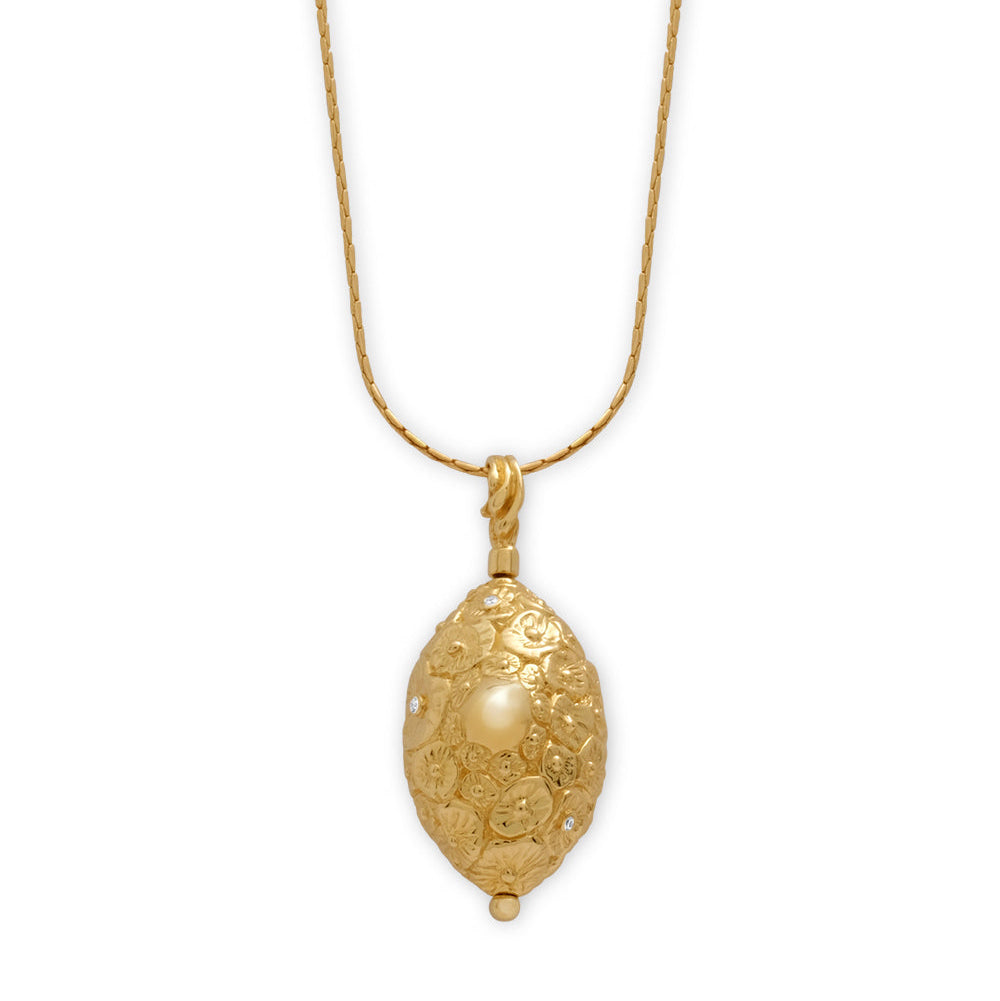18K Lilypad Spinning Pendant