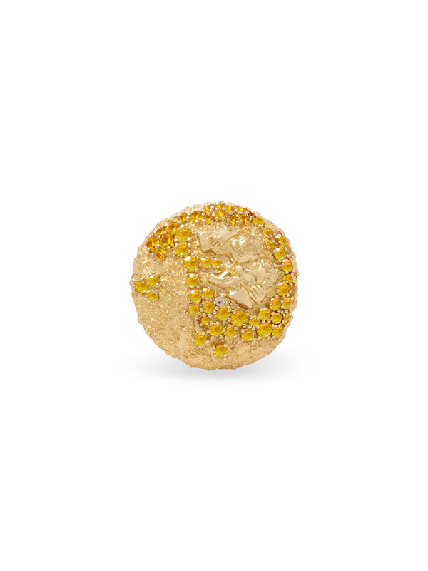 18K Pavé Button Ring