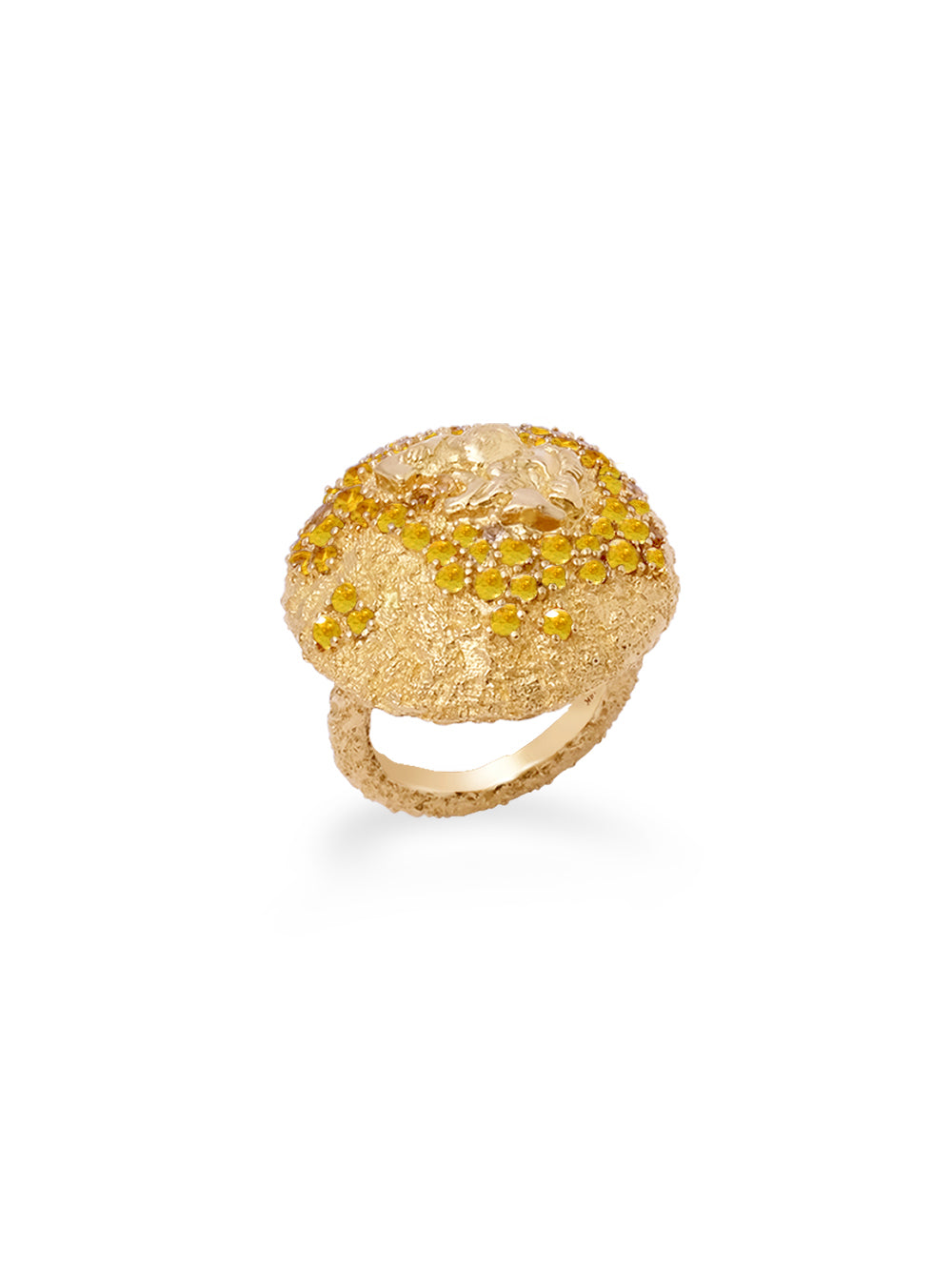 18K Solid Gold Pavé Button Ring Limited Edition | CARINA HARDY