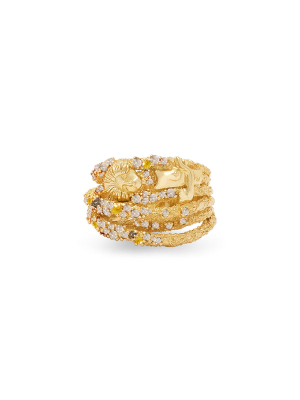18K Pavé Arched Ring