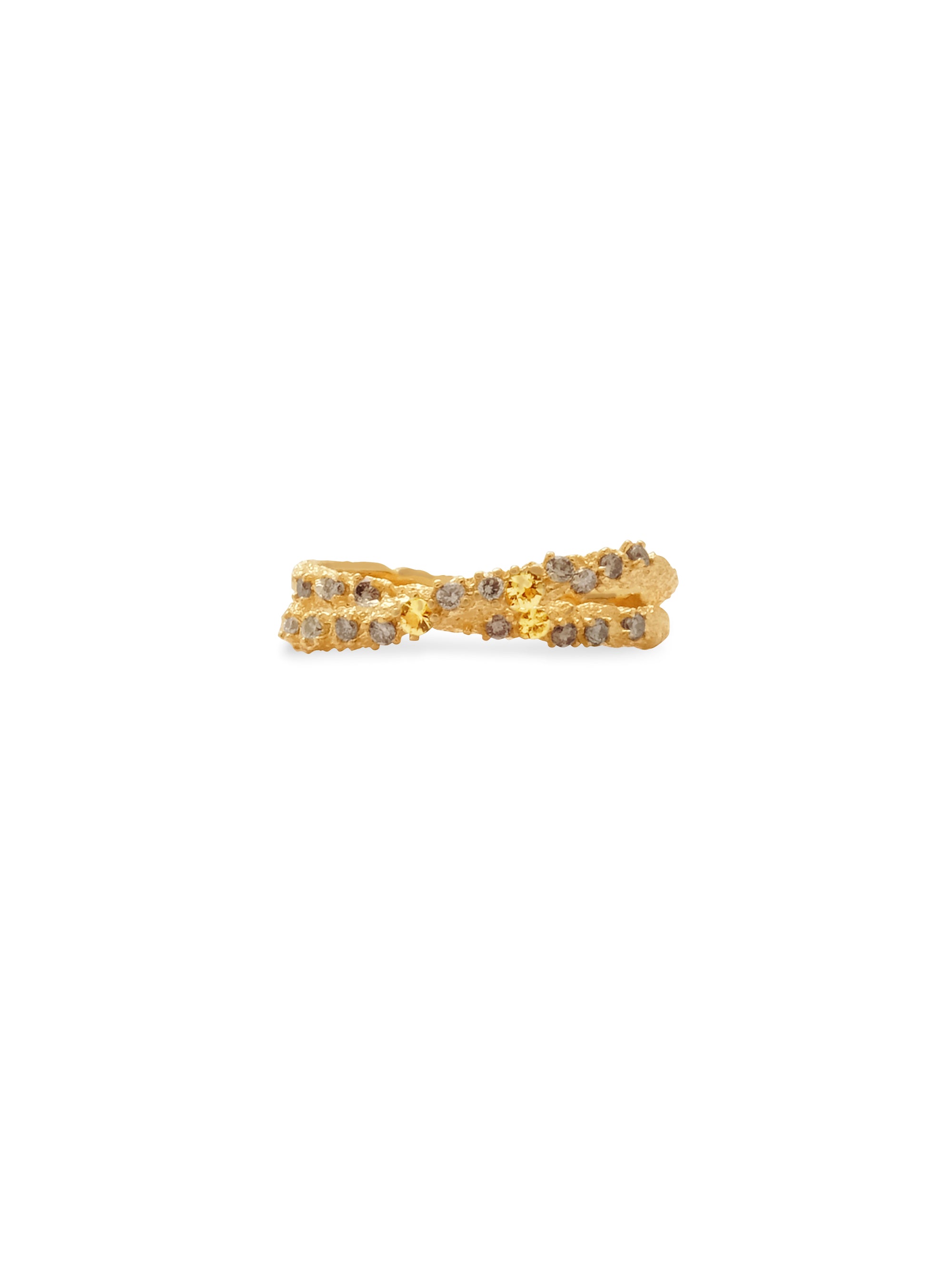 18K Pavé Double Arch Ring