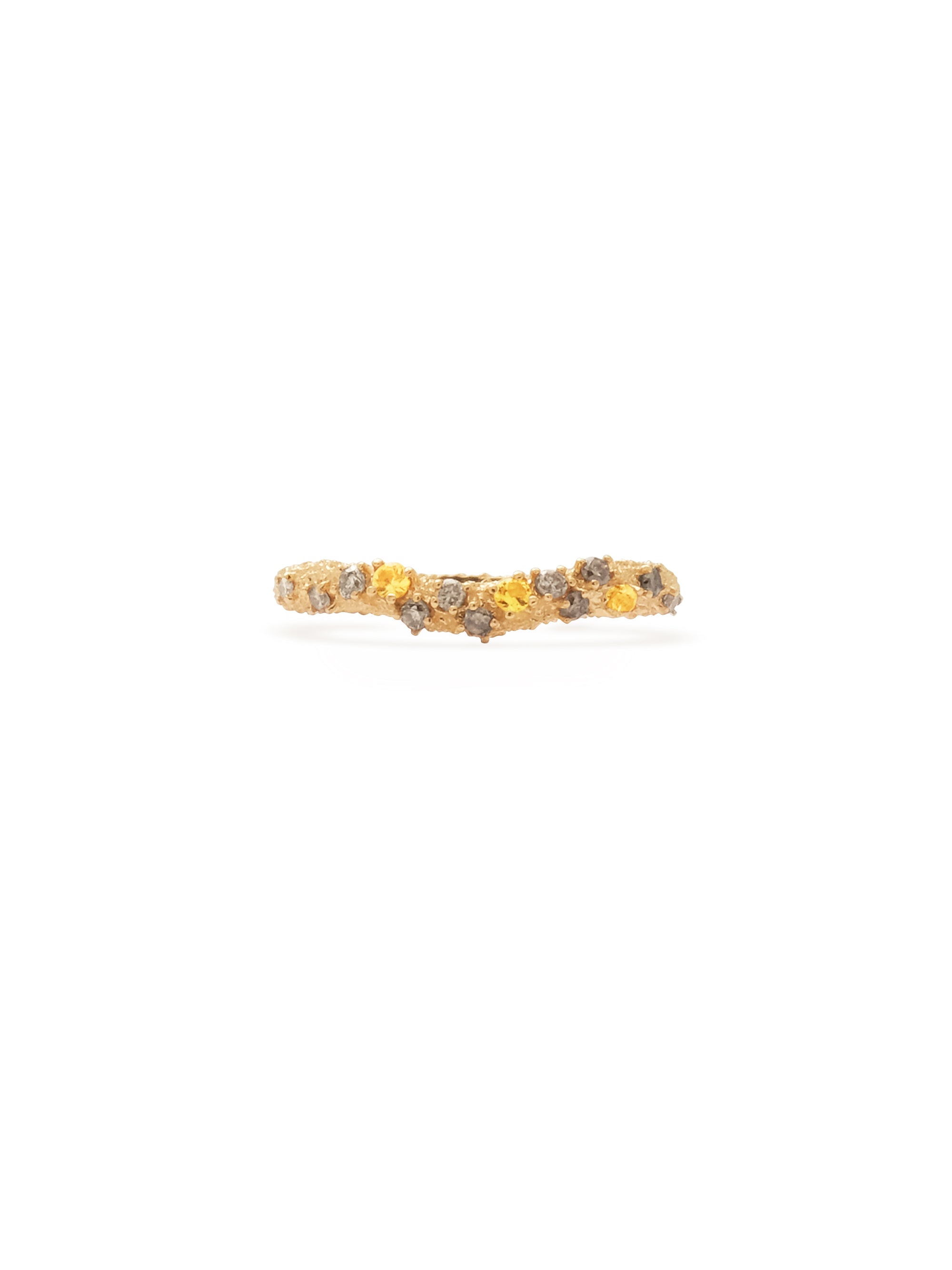 18K Pavé Undulating Band Ring