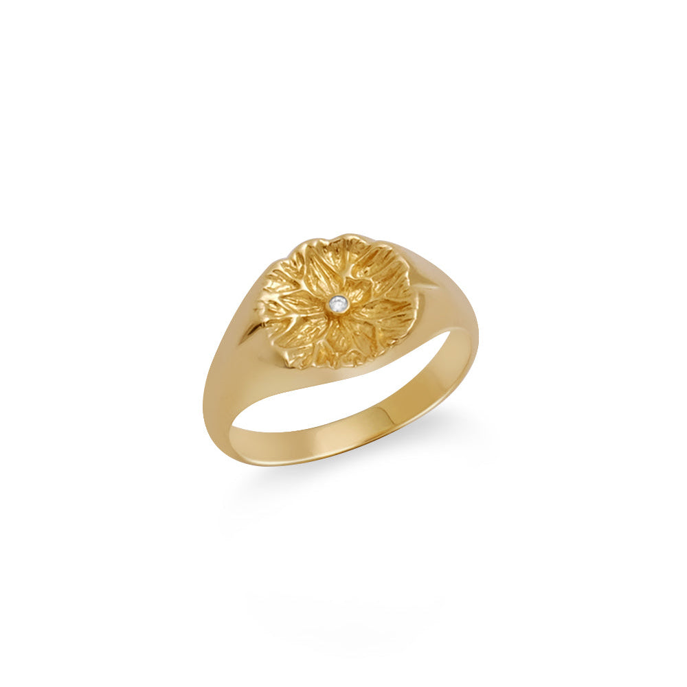 18K Lilypad Signet