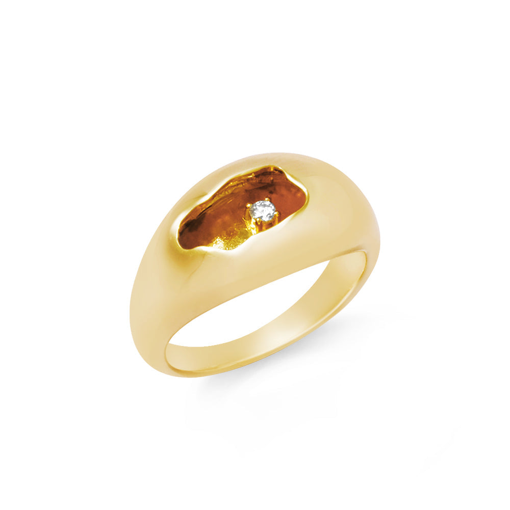 18K Diamond Dome Ring