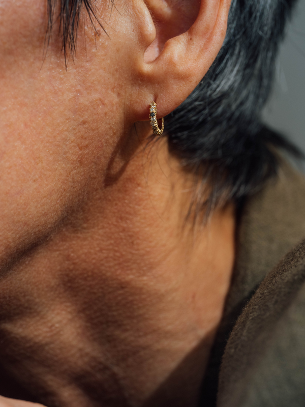18K Pavé Small Hoops