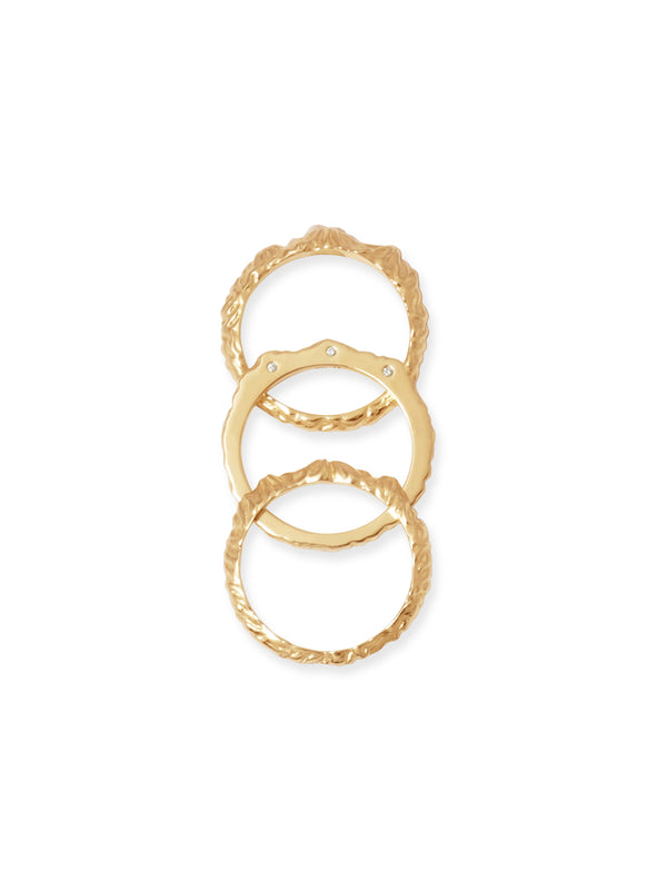 18K Three Mountain Ring